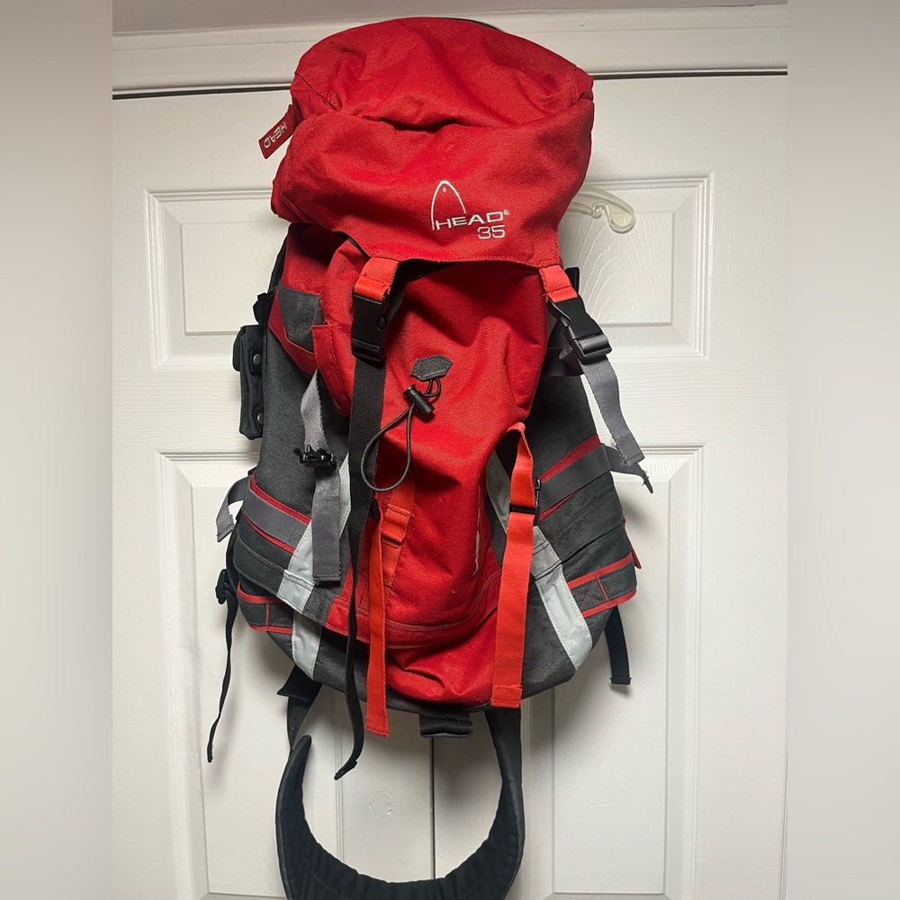 Head 35 hiking backpack 60L red and grey
